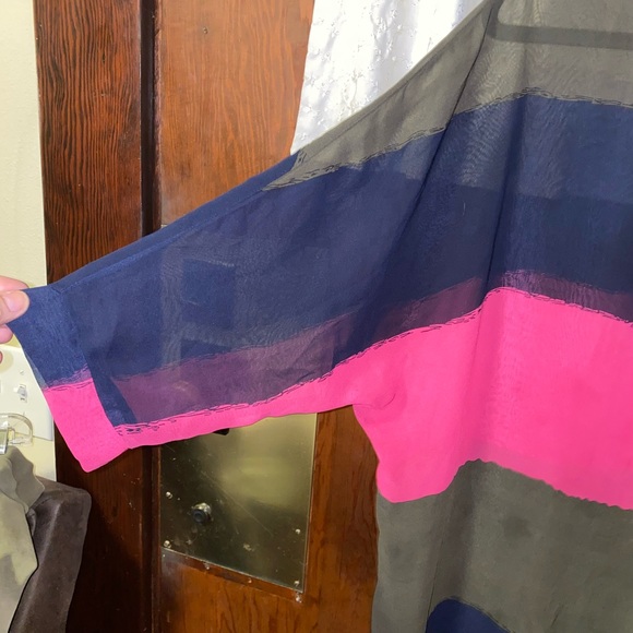 Allegra K sheer multi colored smock tunic sz M - Picture 2 of 4